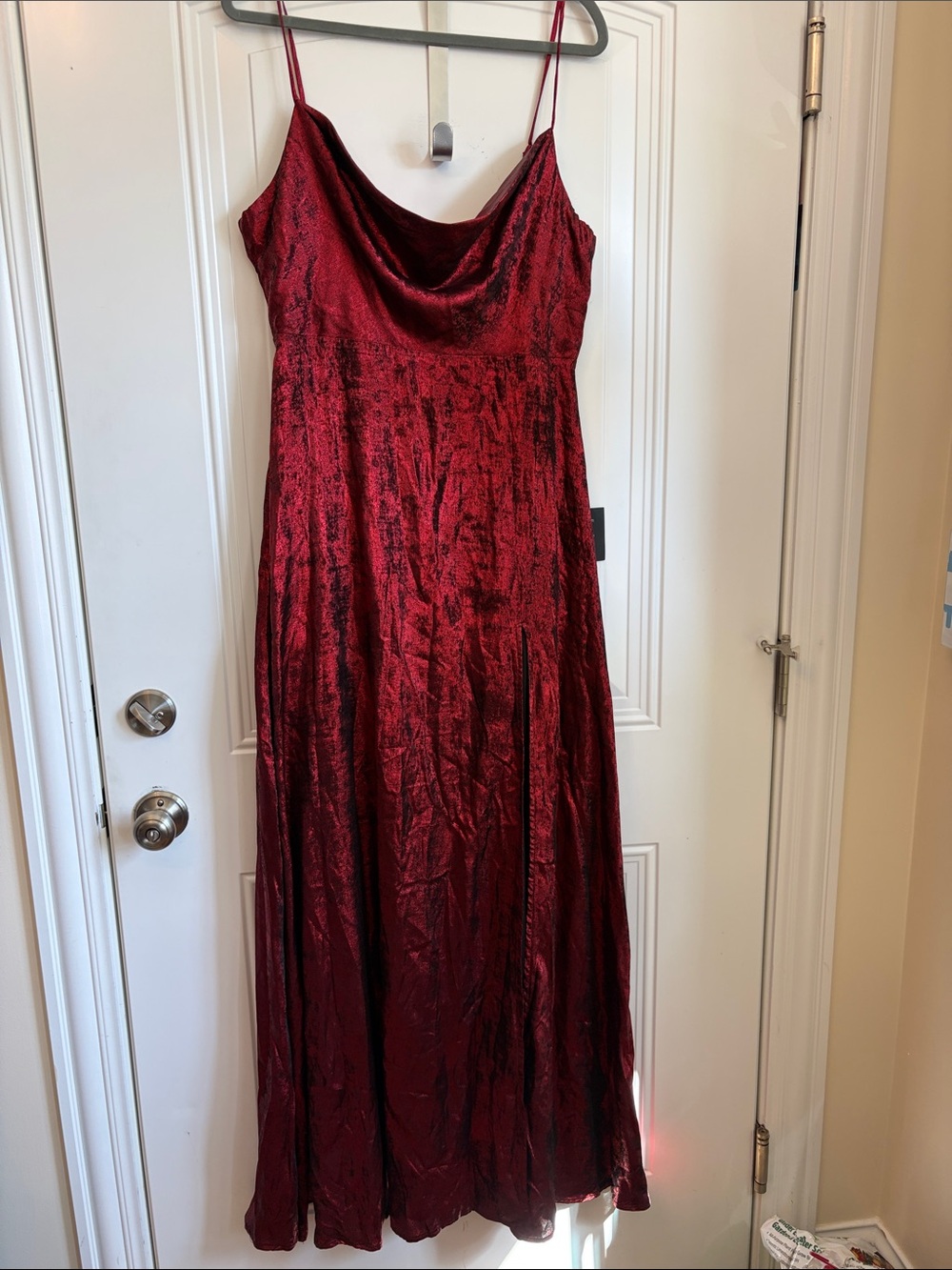 Lulu's Wine Red Cowl Slip Dress
